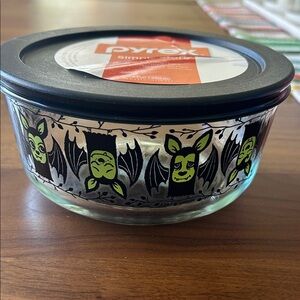 Pyrex Black and Green Halloween Glass Bowl